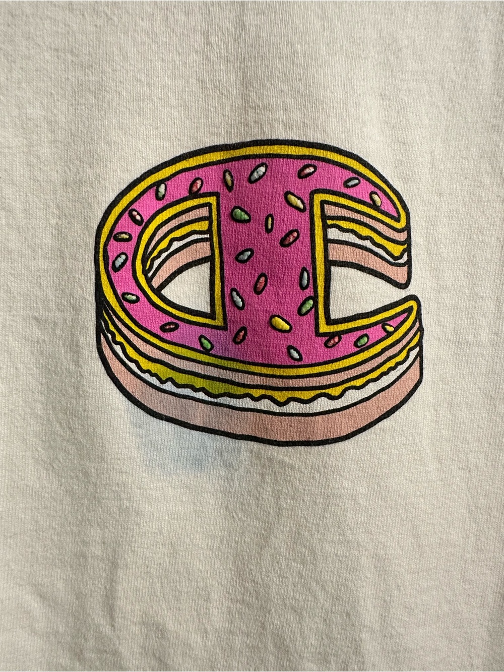 Champion Cream Pink Donut colab Short-Sleeve Tee - Picture 2 of 6